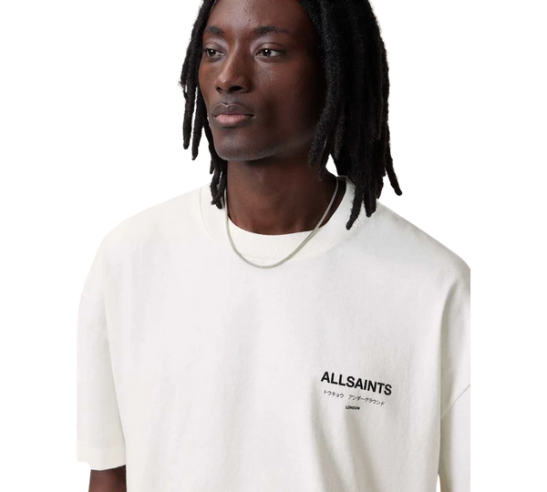 Camiseta All Saints 'Underground Oversized Ashen White' Branca