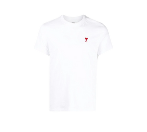 Camiseta Ami Paris 'Ami De Coeur Classic Fit T-Shirt White/Red' Branco / Vermelho – frente