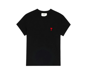 Camiseta Ami Paris 'Ami De Coeur T-Shirt Black/Red' Preto / Vermelho – frente