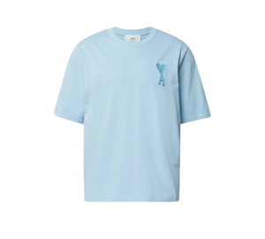 Camiseta Ami Paris 'Ami De Coeur Tonal Boxy Fit T-Shirt Light Blue' Azul Claro – frente