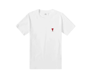 Camiseta Ami Paris 'Tonal Ami De Coeur S/S T-shirt Natural White/Red' Branco / Vermelho – frente