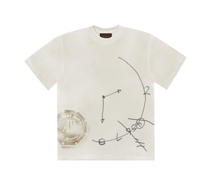 Camiseta AP x Travis Scott 'Time Zones Tee White' Branco – frente