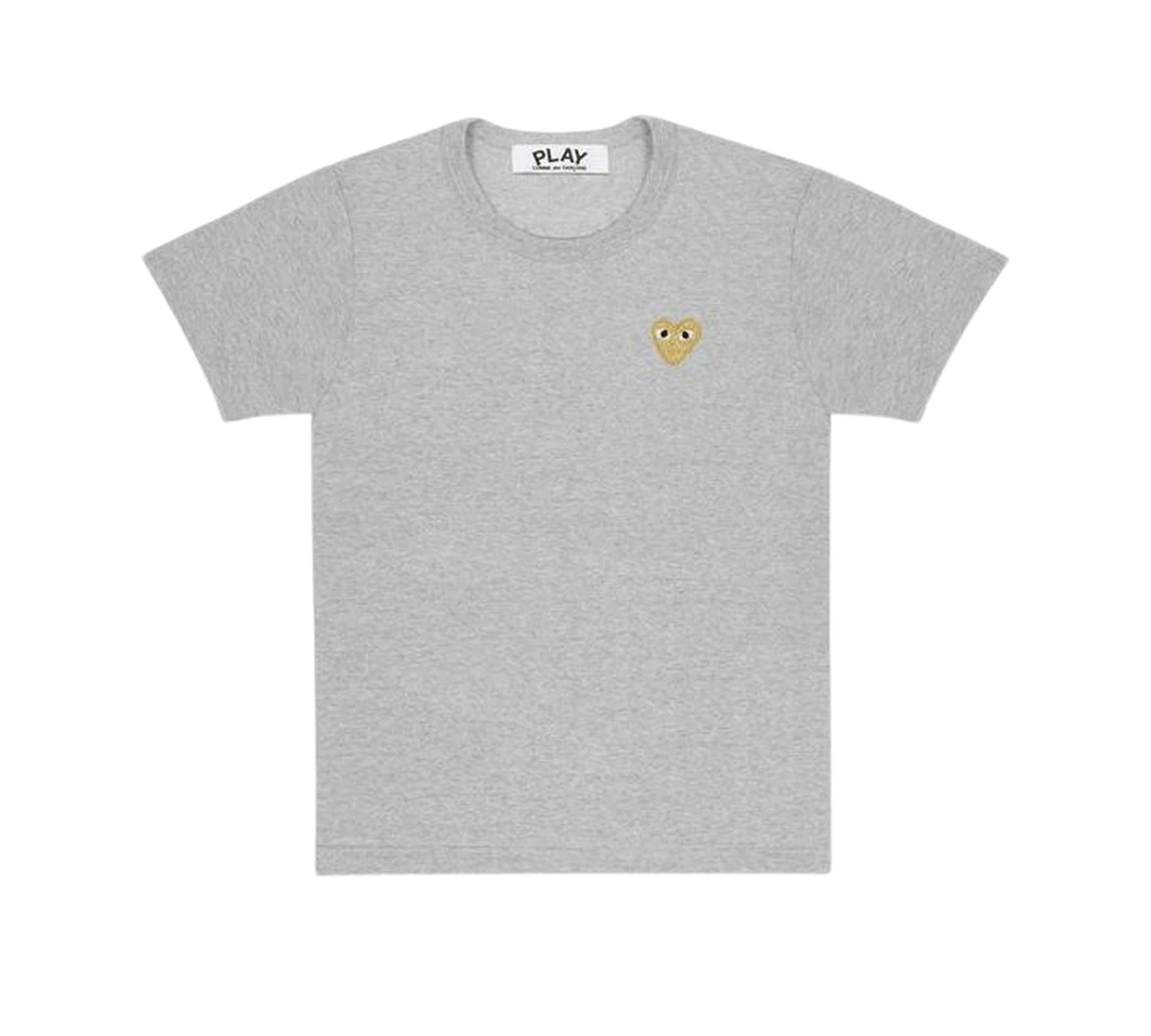 Camiseta Comme des Garçons PLAY 'Gold Heart T-Shirt Grey' Cinza – frente