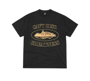 Camiseta Corteiz x Central Cee 'Can't Rush Greatness Tee Black' Preto – frente