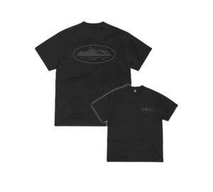 Camiseta Corteiz 'OG Island Tee Reflective Black' Preto – frente