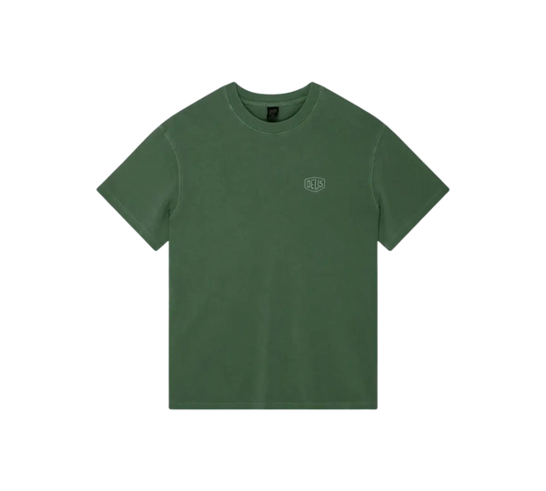 Camiseta Deus Ex Machina Box Fit 'Shield Garment Dyed' Verde Militar