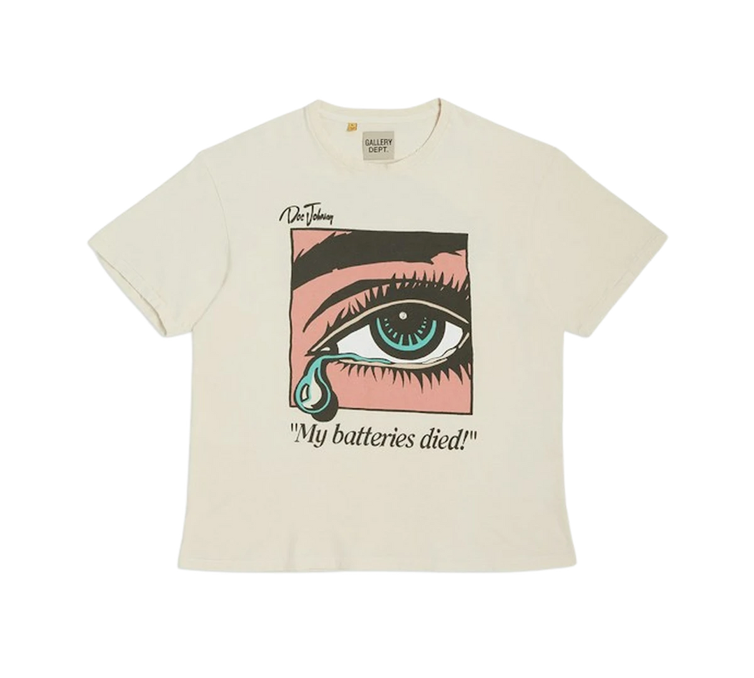 Camiseta Gallery Dept. 'Dead Batteries Tee Antique White' Branco – frente