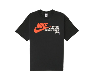 Camiseta Nike x Stussy 'International Beach Crew T-Shirt Black' Preto – frente