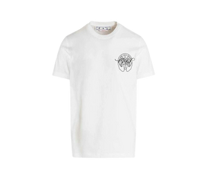 Camiseta Off-White 'Hand Arrow Tee White/Black' Branco / Preto – frente