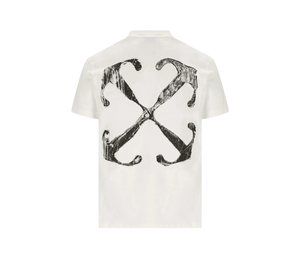 Camiseta Off-White 'Scratch Arrow Slim Fit T-Shirt White' Branco – costas