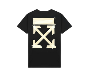 Camiseta Off-White 'Tape Arrows T-shirt Black/Beige' Preto / Bege – costas