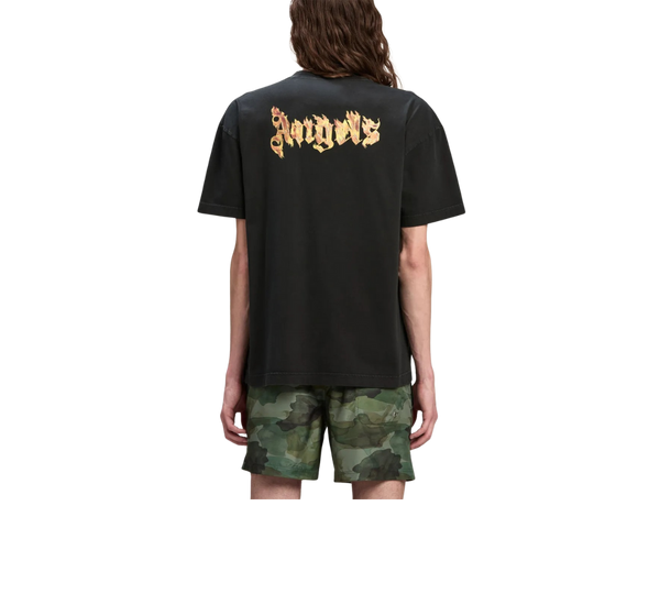 Camiseta Palm Angels 'Logo-Print Burning Black' Preto