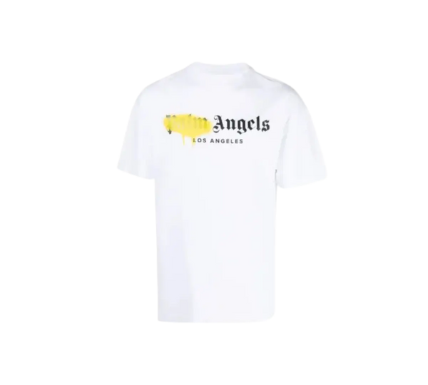 Camiseta Palm Angels 'Los Angeles Sprayed White Yellow' Branca / Amarela
