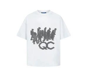 Camiseta Quadro Creations 'Line Dots Off White' Branca