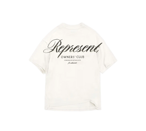 Camiseta Represent 'Owners Club Script Flat White' Branco