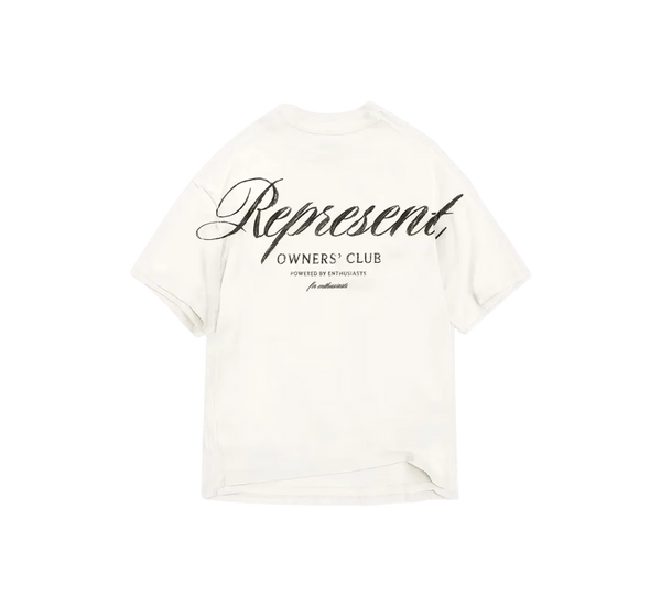 Camiseta Represent 'Owners Club Script Flat White' Branco