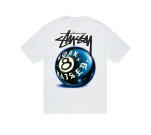 Camiseta Stüssy x Born X Raised '8 Ball Tee White' Branco – costas