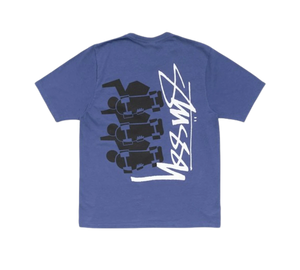 Camiseta Stussy 'Skate Stack Pigment Dyed Tee Indigo' Azul-indigo – costas