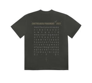 Camiseta Travis Scott 'Cactus Jack For Fragment Create T-shirt Washed Black' Preto – costas