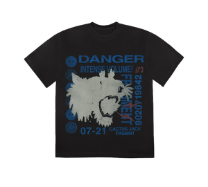 Camiseta Travis Scott 'Cactus Jack For Fragment Danger Tee Washed Black' Preto – frente