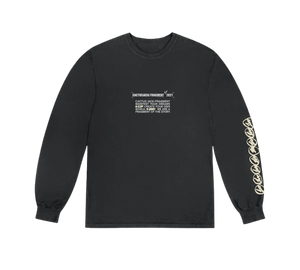 Camiseta Travis Scott Cactus Jack x Fragment 'Logo L/S T-shirt Washed Black' Preto – frente