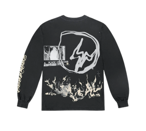 Camiseta Travis Scott Cactus Jack x Fragment 'Logo L/S T-shirt Washed Black' Preto – costas