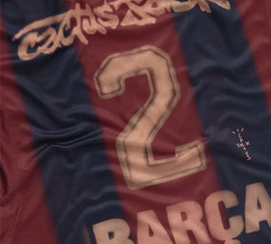 Camiseta Travis Scott x Nike FC Barcelona 'Retro 2000/01 Home Skeleton' Azul / Vermelho