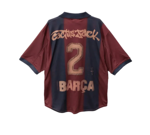 Camiseta Travis Scott x Nike FC Barcelona 'Retro 2000/01 Home Skeleton' Azul / Vermelho