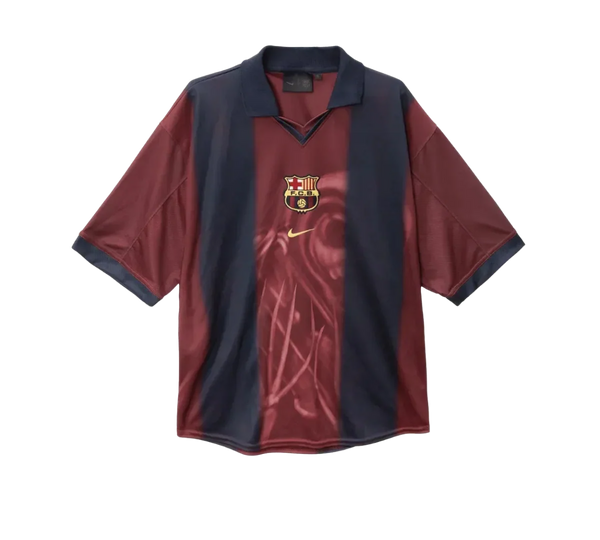Camiseta Travis Scott x Nike FC Barcelona 'Retro 2000/01 Home Skeleton' Azul / Vermelho