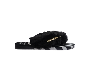 Chinelo Havaianas Dolce&Gabbana Faux Fur 'Zebra' Preto / Branco – foto 2