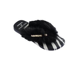 Chinelo Havaianas Dolce&Gabbana Faux Fur 'Zebra' Preto / Branco – foto 3