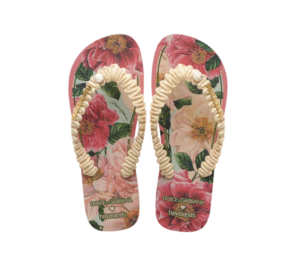 Chinelo Havaianas Dolce&Gabbana 'Florals' Rosa