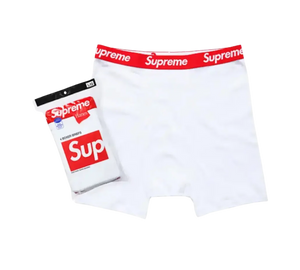 Cuecas Boxer Hanes x Supreme 4-Pack 'White' Branca – frente