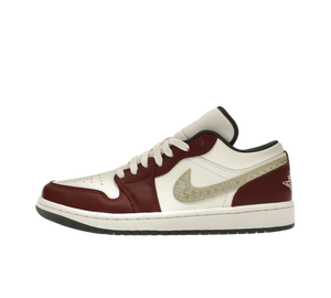 Tênis Nike Air Jordan 1 Low Feminino 'Year of the Dragon' Branco / Vinho – vista lateral