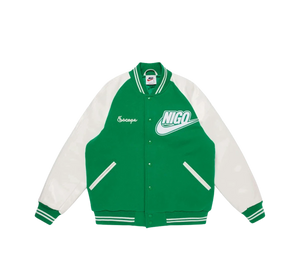 Jaqueta Nike x Nigo 'NRG Varsity Jacket Green' Verde – frente