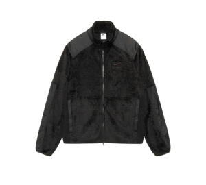 Jaqueta Stussy x Nike 'Full Zip Fleece Black' Preto – frente