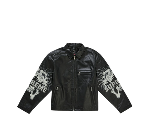 Jaqueta Supreme x Y's by Yohji Yamamoto 'Leather Jacket Black' Preto – frente