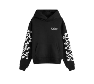 Moletom AMIRI 'Stacked Bones Hoodie Black/White' Preto / Branco – frente