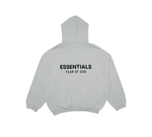 Moletom Fear of God Essentials 'Fleece Hoodie Light Heather Gray' Cinza – costas