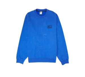 Moletom Nike x Stussy 'Acid Wash Crew Fleece Blue' Azul – frente
