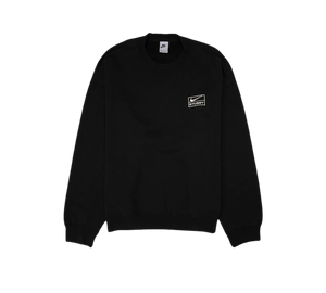 Moletom Nike x Stussy 'Wash Crew Fleece Black' Preto – frente