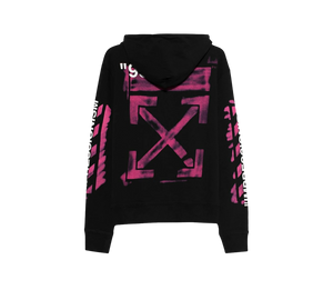 Moletom Off-White 'Diag Stencil Hoodie Black/Multicolor' Preto / Rosa – costas