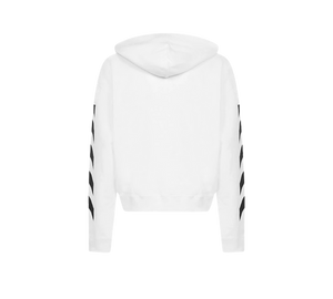 Moletom Off-White 'Diagonal Helvetica Oversized Hoodie White/Black' Branco / Preto – costas