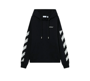 Moletom Off-White 'Pixel Diagonal Skate Hoodie Black-White' Preto / Branco – frente