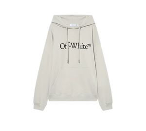 Moletom Off-White 'Big Bookish Skate Hoodie Light Stone-Black' Bege / Preto – frente