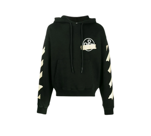 Moletom Off-White 'Tape Diag Arrows Hoodie Black/Beige' Preto / Bege – frente