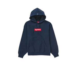 Moletom Supreme 'Box Logo Hooded Sweatshirt Navy' Azul-marinho – frente