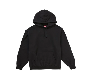 Moletom Supreme 'Satin Applique Hooded Sweatshirt Black' Preto – frente