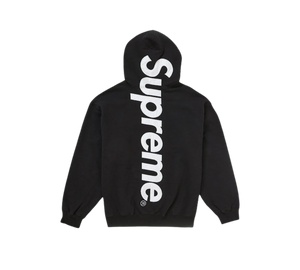Moletom Supreme 'Satin Applique Hooded Sweatshirt Black' Preto – costas