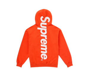 Moletom Supreme 'Satin Applique Hooded Sweatshirt Bright Orange' Laranja – costas